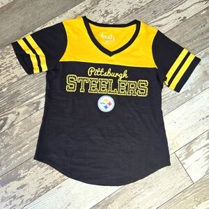 Women's Pittsburgh Steelers Bling Short Sleeve T-Shirt Size Small